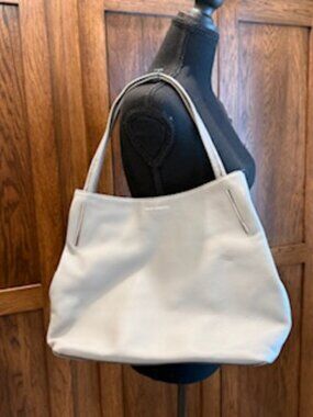 Vince Camuto Grey Leather Hobo Shoulder Bag – 3 Compartments